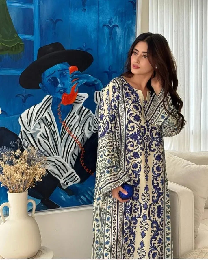 2 Pcs Women's Stitched Lawn Printed Shirt And Trouser