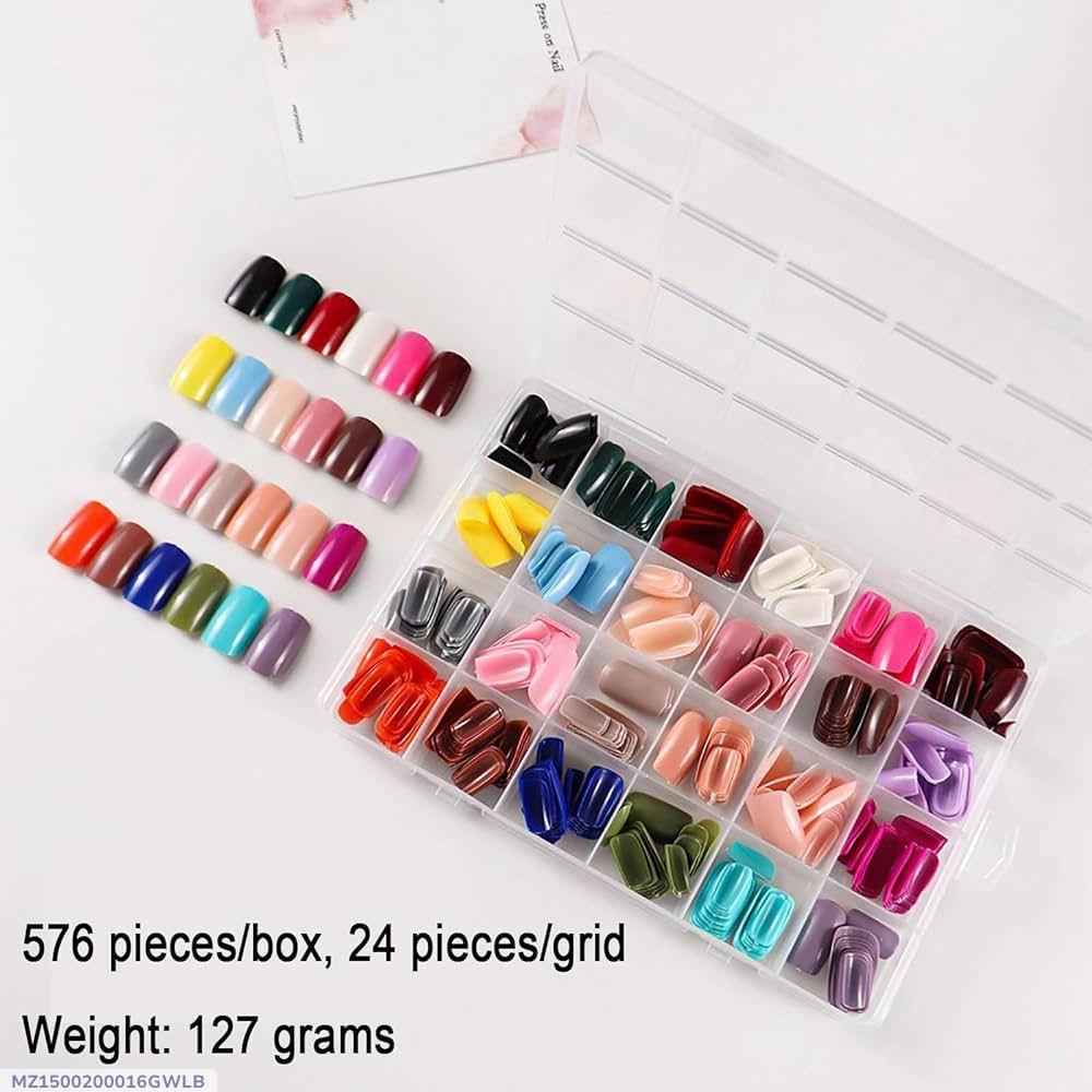 576 Pieces Fake Nails ABS Plastic Pakistan