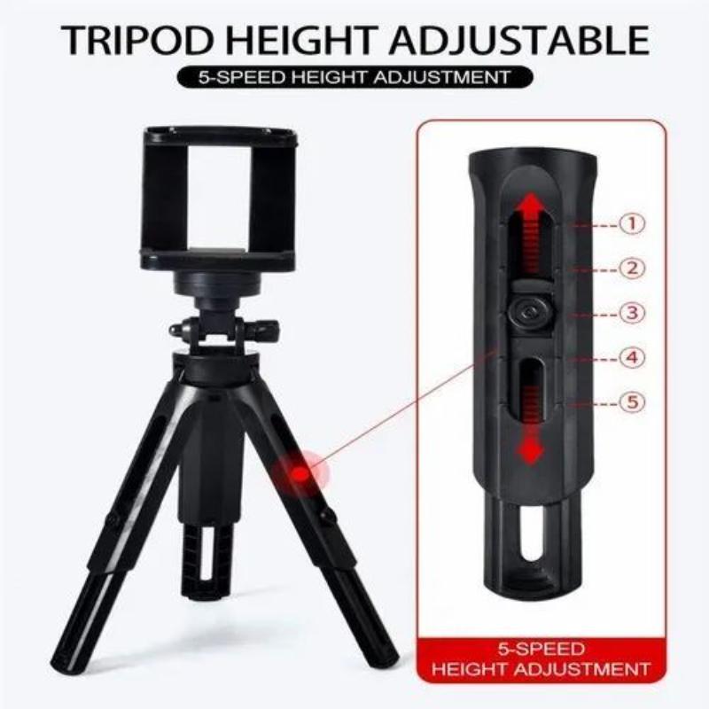 Mobile Phone Stand Black Adjustable Tripod for Outdoor Use