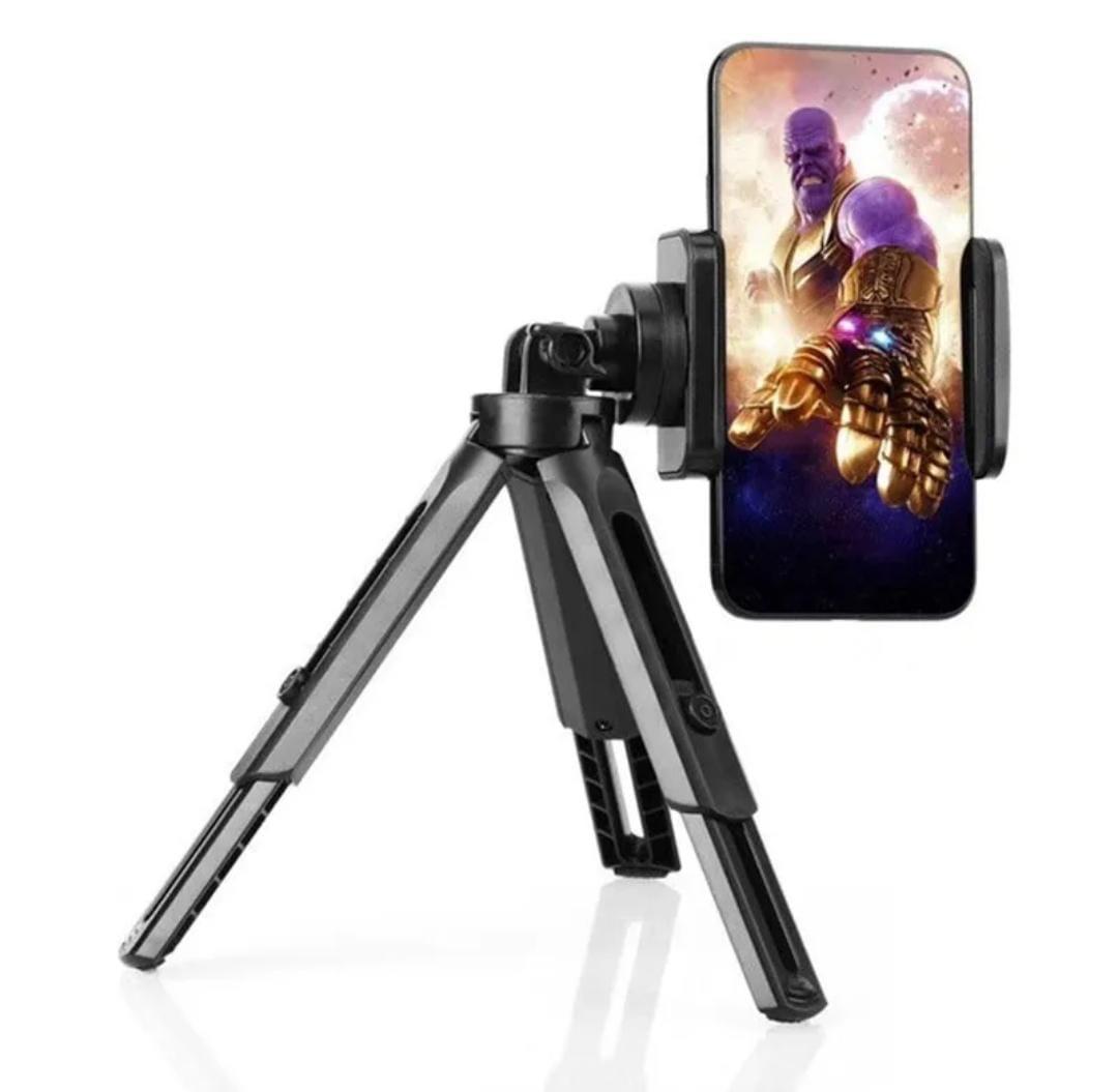 Mobile Phone Stand Black Adjustable Tripod for Outdoor Use