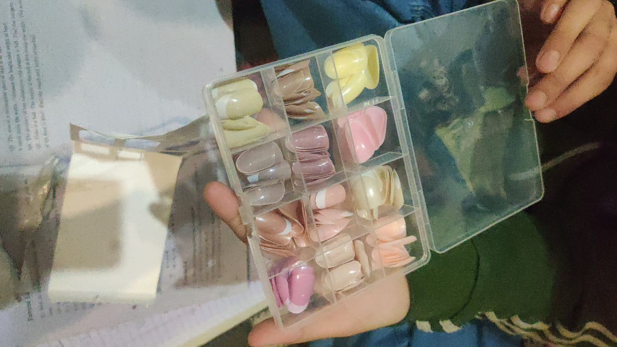 French Tip Nails 144 Pcs Nude Shades Boxed