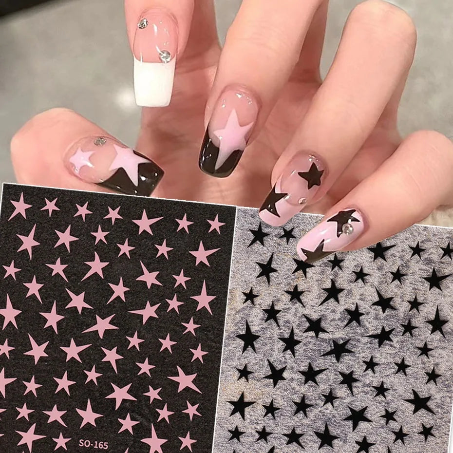 New Water Stickers for Nails Summer Nail Set of Sticker Inscriptions Manicure Sliders Nail Decoration Ribbon Sticker ZJT05