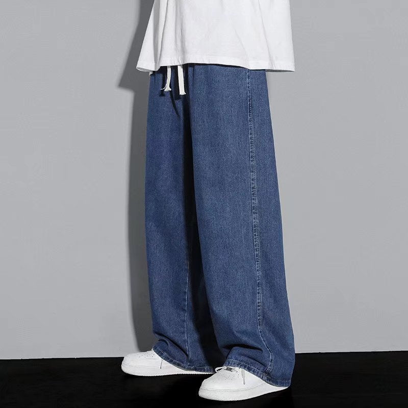Men Dark Gray Fleece Lined Loose Pants Winter
