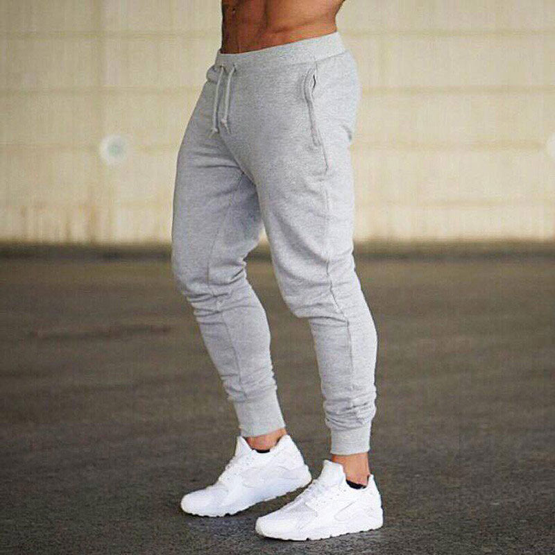 Men Slim Fit Grey Sports Pants for Running Training